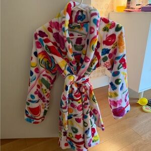 Dylan's Candy Bar Colorful Candy soft and fuzzy Kids Robe size L/XL
